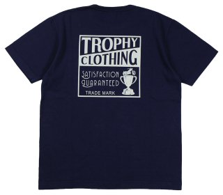 TROPHY CLOTHING [-BOX LOGO OD POCKET TEE- Navy size.36,38,40,42]