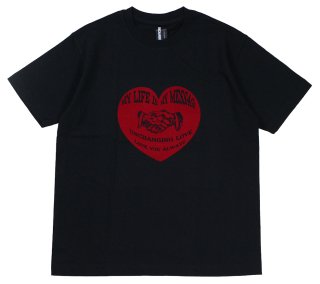 UNCHANGING LOVE [-STABLE LOVE FLOCKY TEE SHIRT SS- BLK size.S,M,L,XL]