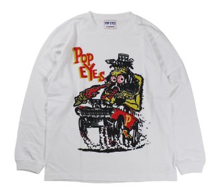 POP EYES [-P-HEADS TEE SHIRT LS- WHT size.S,M,L,XL,XXL]