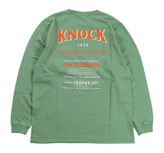 TROPHY CLOTHING [-KNOCK  5th Anniversary LS Tee- Green size.S,M,L,XL]