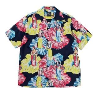 Kona Bay Hawaii [-Hula Girl- Navy size.S,M,L,XL]