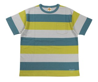 TROPHY CLOTHING [-3 COL WIDE BORDER S/S TEE- SAGE size.36,38,40,42]