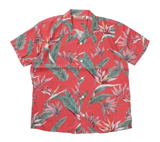 TROPHY CLOTHING [-DUKE HAWAIIAN S/S SHIRT- Red size.14,15,16,17]