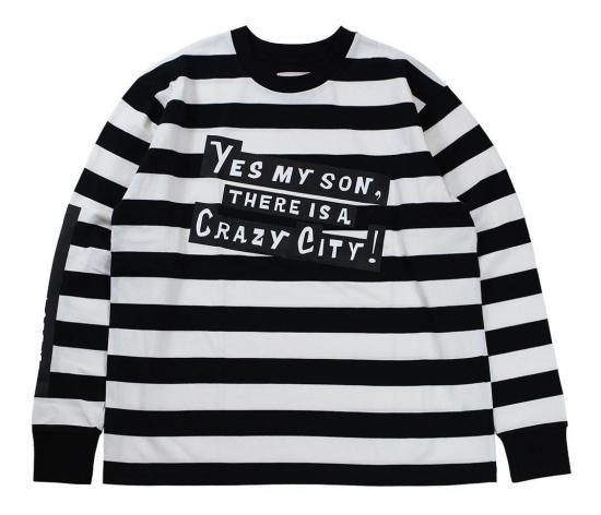 POP EYES [Limited Edition -CRAZY CITY BORDER TEE SHIRT LS