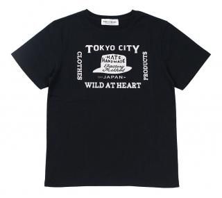 WILD AT HEART [-6.2oz Crew Neck TEE Signboard- BLACK size.S,M,L,XL,XXL]