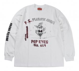 POP EYES [-PRISON ART P.E. MARINE CORPS TEE SHIRT LS- WHITE size.S,M,L,XL]