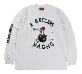 POP EYES [-PRISON ART 8 BALLERS TEE SHIRT LS- WHITE size.S,M,L,XL]