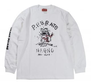 POP EYES [-PRISON ART P.P.E RATS TEE SHIRT LS- WHITE size.S,M,L,XL]