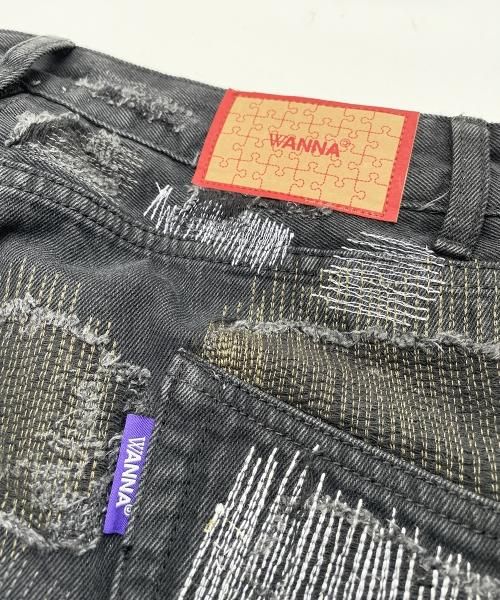 WANNA L.F.S.E 55 Distressed JEANS BLACK - BILILI WANNA L.F.S.E 55 Distressed JEANS BLACK - BILILI