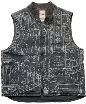 WANNA “Another dimention” duck vest Cloudy black
