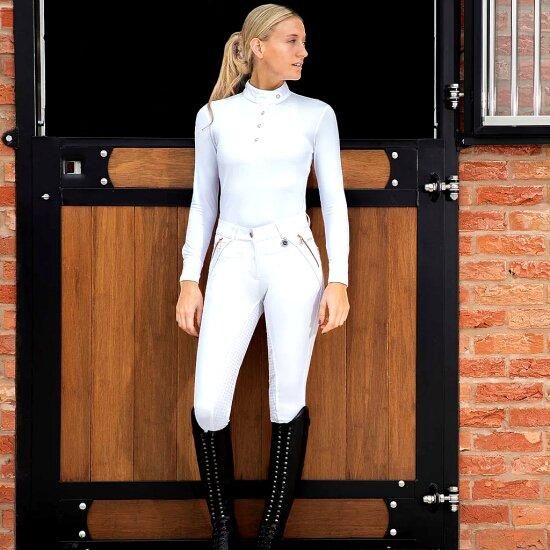 PremierEquine ミリアニア シリコンフルシートキュロット 白 - 馬具