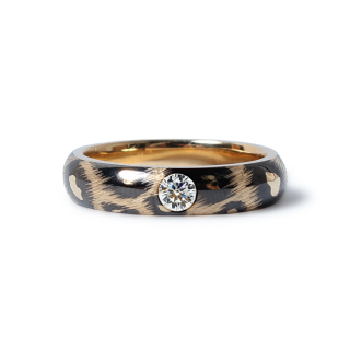 Selene ring with Diamond K18 / Pt900 【4.5mm】