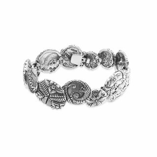KYOTO COLLECTIONSculpted Sterling silver Bracelet with 0.45Carat Black Diamond