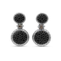 Garden SDE-12406 Black Onyx and Diamond 0.05ct Earring in Sterling Silver with 18K Gold