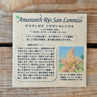 アマランサス　リオサンロレンツォ (約100粒入)　[有機種子・固定種]　　たねの森の商品画像