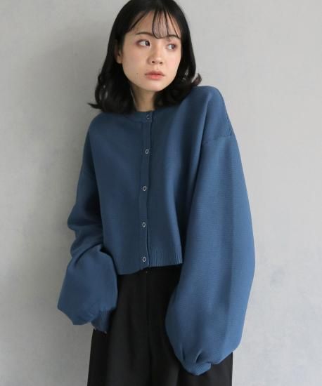 前後2WAYショート丈ニットカーディガン FRONT AND BACK 2WAY