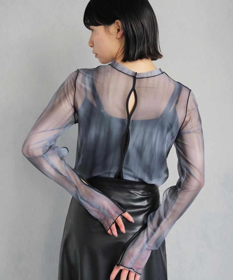 cheriella2WAY WAVE HOLE MARBLE SHEER TOPS/980-23706