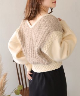 CLEIO2WAY CABLE KNIT CARDIGAN/986-10633