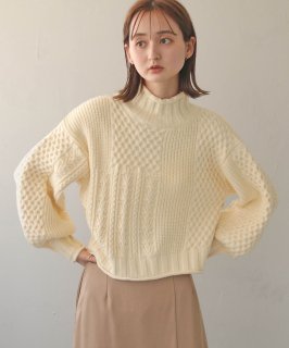 CLEIOCABLE SWITCHABLE HIGH-NECK KNIT/986-18603