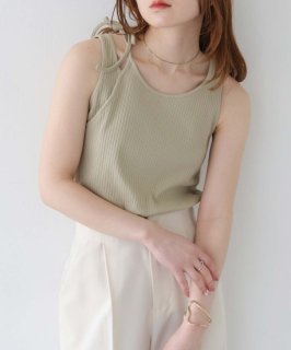 CLEIOFRONT AND BACK 2WAY ASYMMETRIC TANK TOP/	980-11641