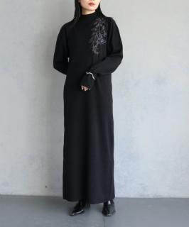 &g'aimeFLOWER EMBROIDERY KNIT DRESS/986-65403