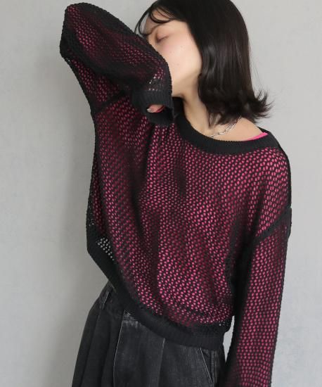 cheriellaۥå˥åȡߥȥåץ2SET MESH KNIT  SHEER TOPS 2-PIECE SET/986-13713