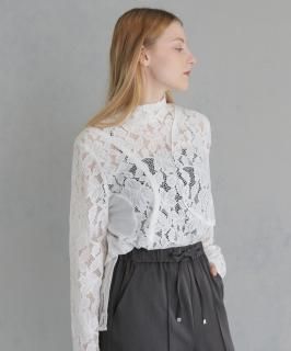 &g'aimeMIX졼֥å֥饦MIX Lace Curved Switch Blouse/940-66200