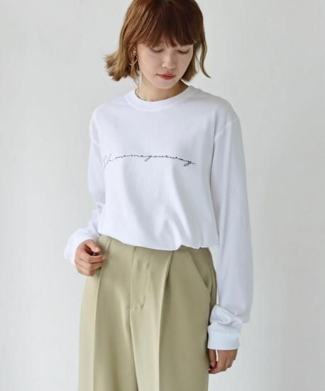 HER CLOSETWEBꥷץץȥT WEB LIMITED SIMPLE PRINT LOGO LONG TEE/980-24700