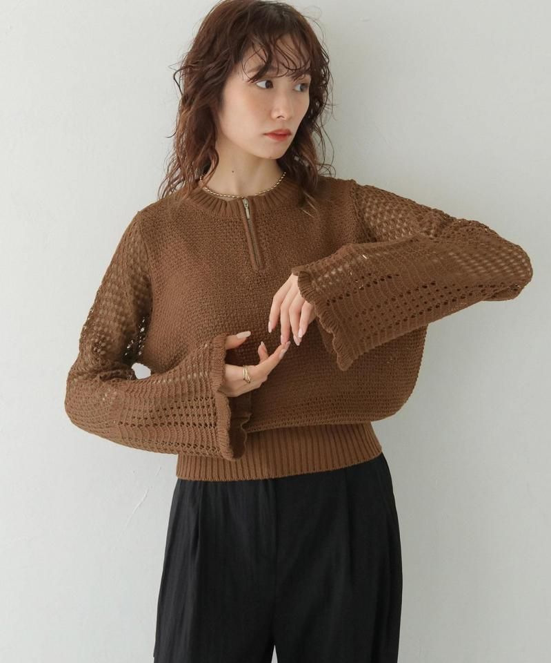 CLEIOOPEN-KNIT ZIP PULLOVER/986-14607