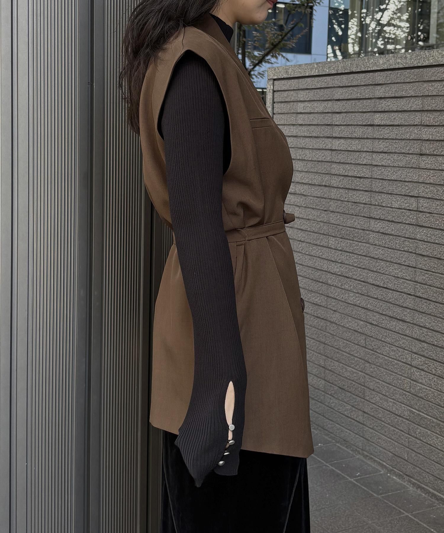 aminaseページ アシメサテンMIXベスト | エレガントな異素材ミックス - unit