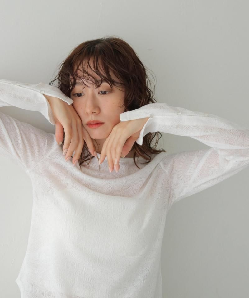 CLEIOJACQUARD LACE BLOUSE/980-14610