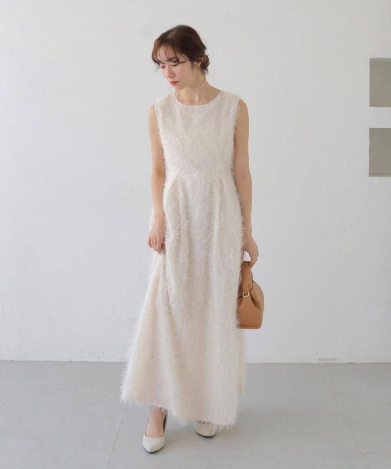 CLEIOBACK RIBBON FRINGE DRESS/980-14614