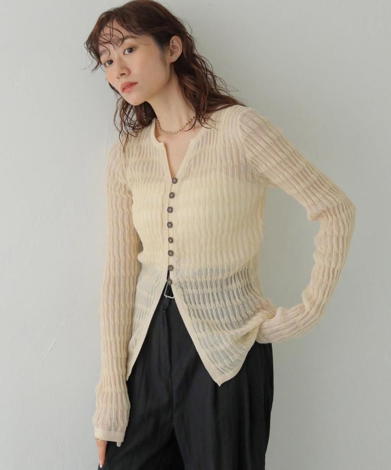 CLEIOSHIRRING LYCRA RIB CARDIGAN/986-14611