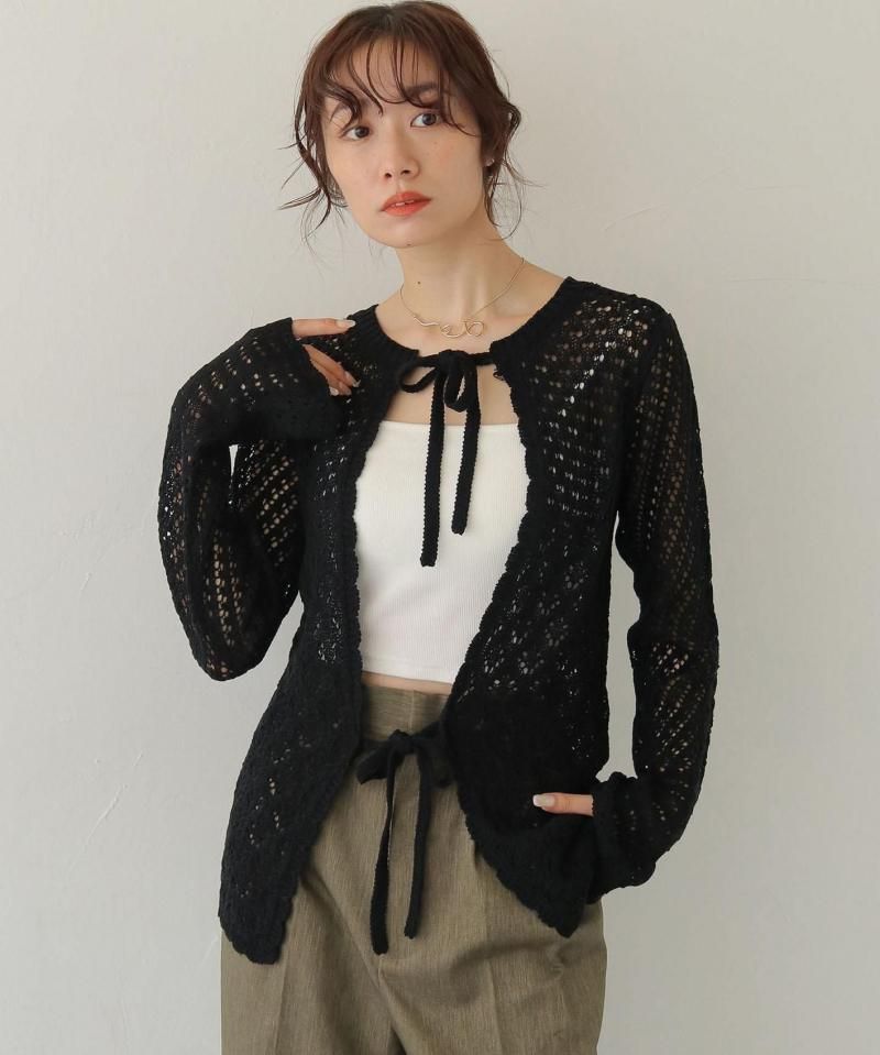 CLEIO2WAY OPENWORK SLEEVE FLARE TOP/986-14612