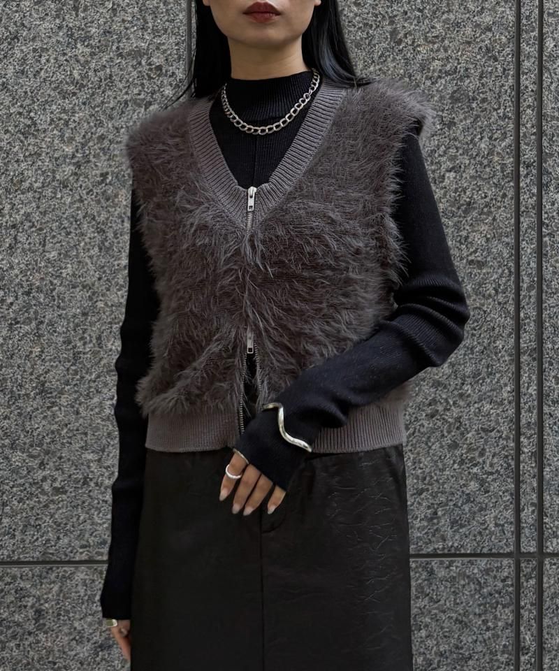 <img class='new_mark_img1' src='https://img.shop-pro.jp/img/new/icons14.gif' style='border:none;display:inline;margin:0px;padding:0px;width:auto;' />&g'aimeۥ㥮Wåץ٥ȡShaggy Double-Zip Vest / 986-67016