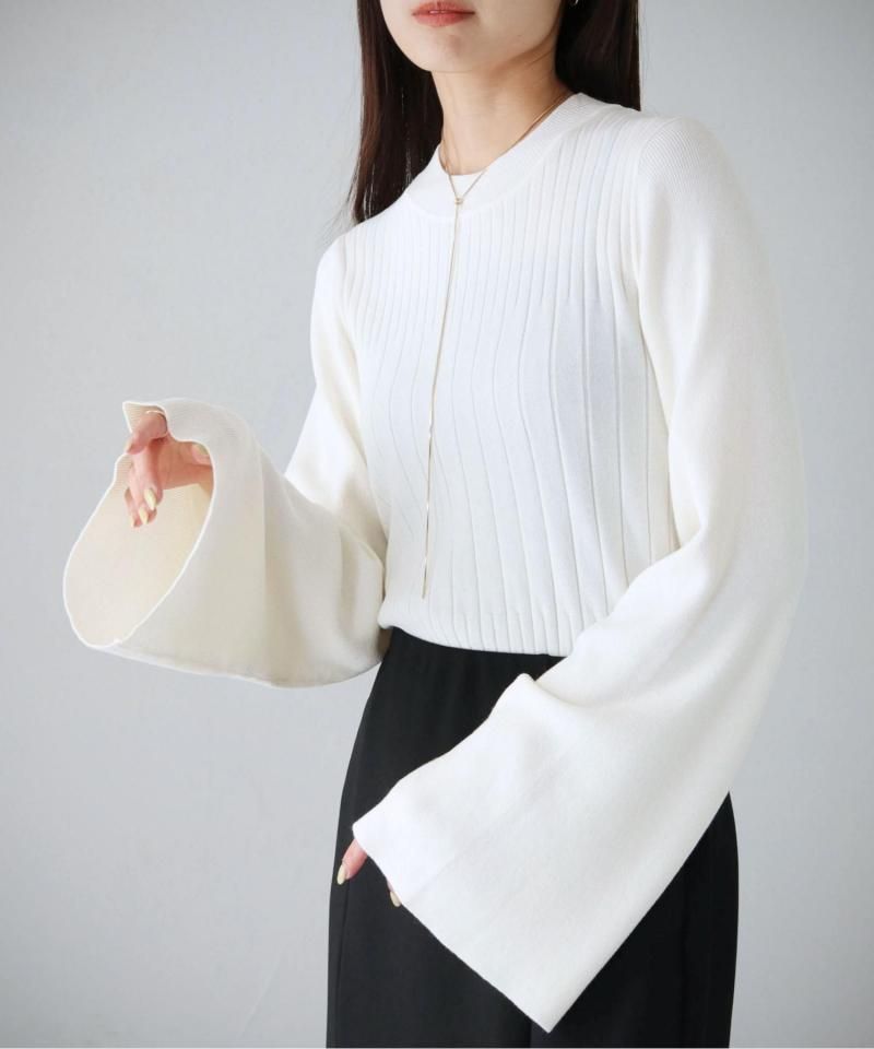<img class='new_mark_img1' src='https://img.shop-pro.jp/img/new/icons14.gif' style='border:none;display:inline;margin:0px;padding:0px;width:auto;' />cheriellaRANDOM RIB BELL SLEEVE KNIT/986-10705