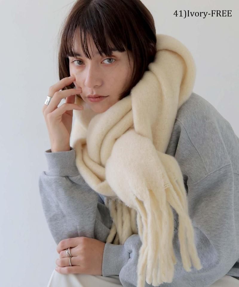 <img class='new_mark_img1' src='https://img.shop-pro.jp/img/new/icons14.gif' style='border:none;display:inline;margin:0px;padding:0px;width:auto;' />10OFFۡHER CLOSETۤդդե󥸥ܥ塼ޥե顼 FLUFFY FRINGE VOLUME MUFFLER/296-18913