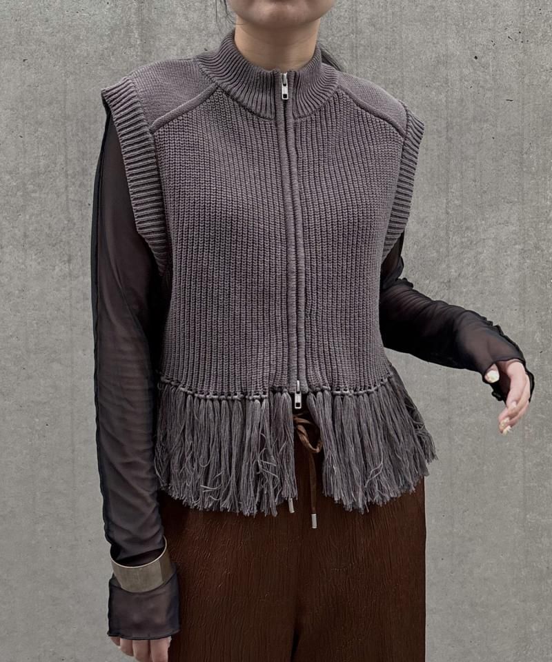 <img class='new_mark_img1' src='https://img.shop-pro.jp/img/new/icons14.gif' style='border:none;display:inline;margin:0px;padding:0px;width:auto;' />&g'aimeۥե󥸥˥åȥ٥ Fringe Knit Vest/986-67005
