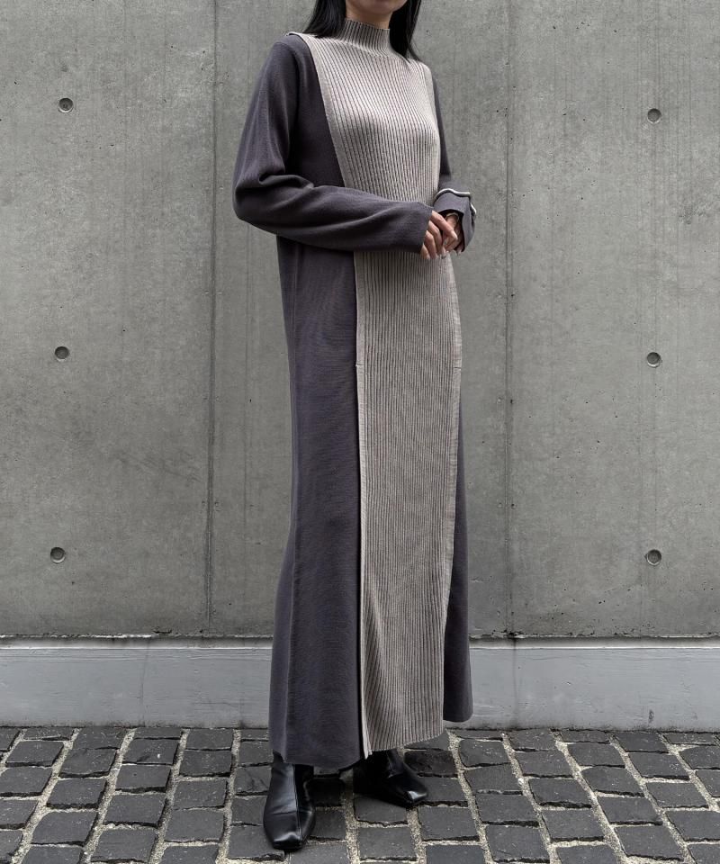 <img class='new_mark_img1' src='https://img.shop-pro.jp/img/new/icons14.gif' style='border:none;display:inline;margin:0px;padding:0px;width:auto;' />&'aime ۥХ顼˥åȥԡBICOLOR KNIT DRESS / 986-67407