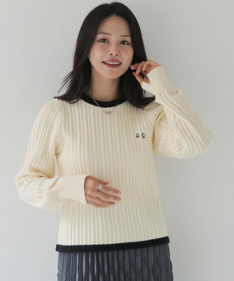 <img class='new_mark_img1' src='https://img.shop-pro.jp/img/new/icons14.gif' style='border:none;display:inline;margin:0px;padding:0px;width:auto;' />10OFFۡHERCLOSETۥХ顼֥˥å BI-COLOR CABLE KNIT/986-14709