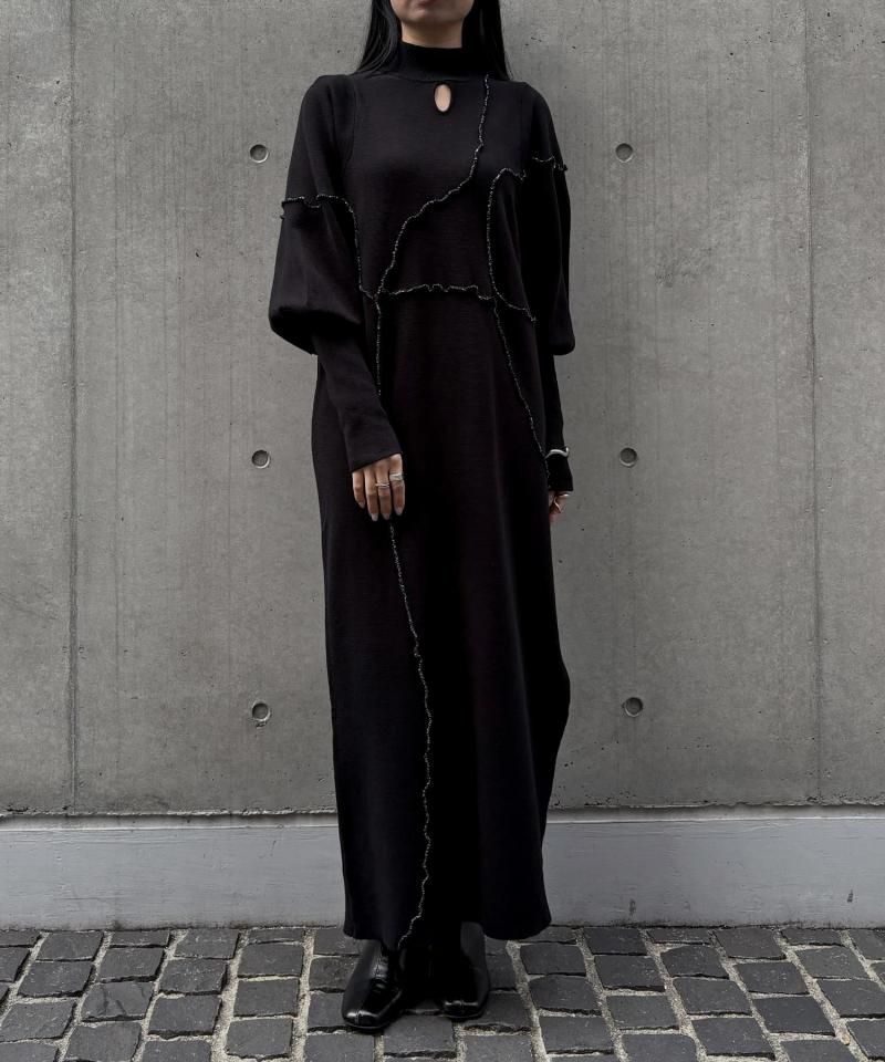 <img class='new_mark_img1' src='https://img.shop-pro.jp/img/new/icons14.gif' style='border:none;display:inline;margin:0px;padding:0px;width:auto;' />��&g'aime�ۥ�������饤��˥åȥ��ԡ�����Lame Merrow-Line Knit Dress/986-67413