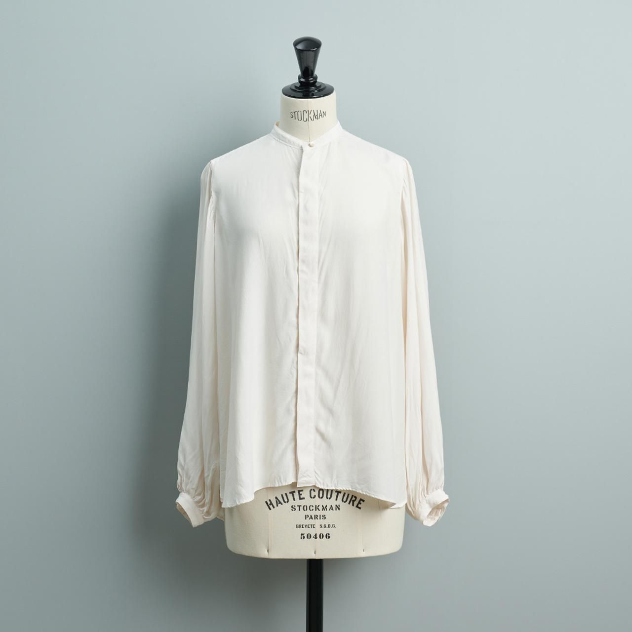 suzuki takayuki <BR>balloon-sleeve blouse<BR>nude