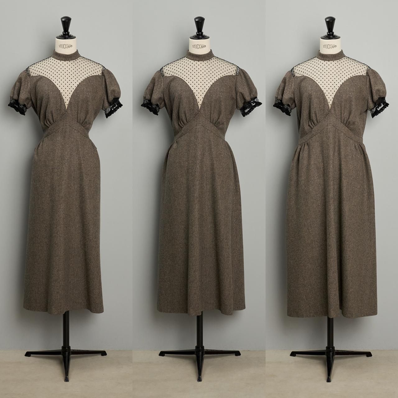 Maison Margiela PARIS FEMME ドットチュールワンピース - Pale Jute Maison Margiela PARIS FEMME ドットチュールワンピース - Pale Jute