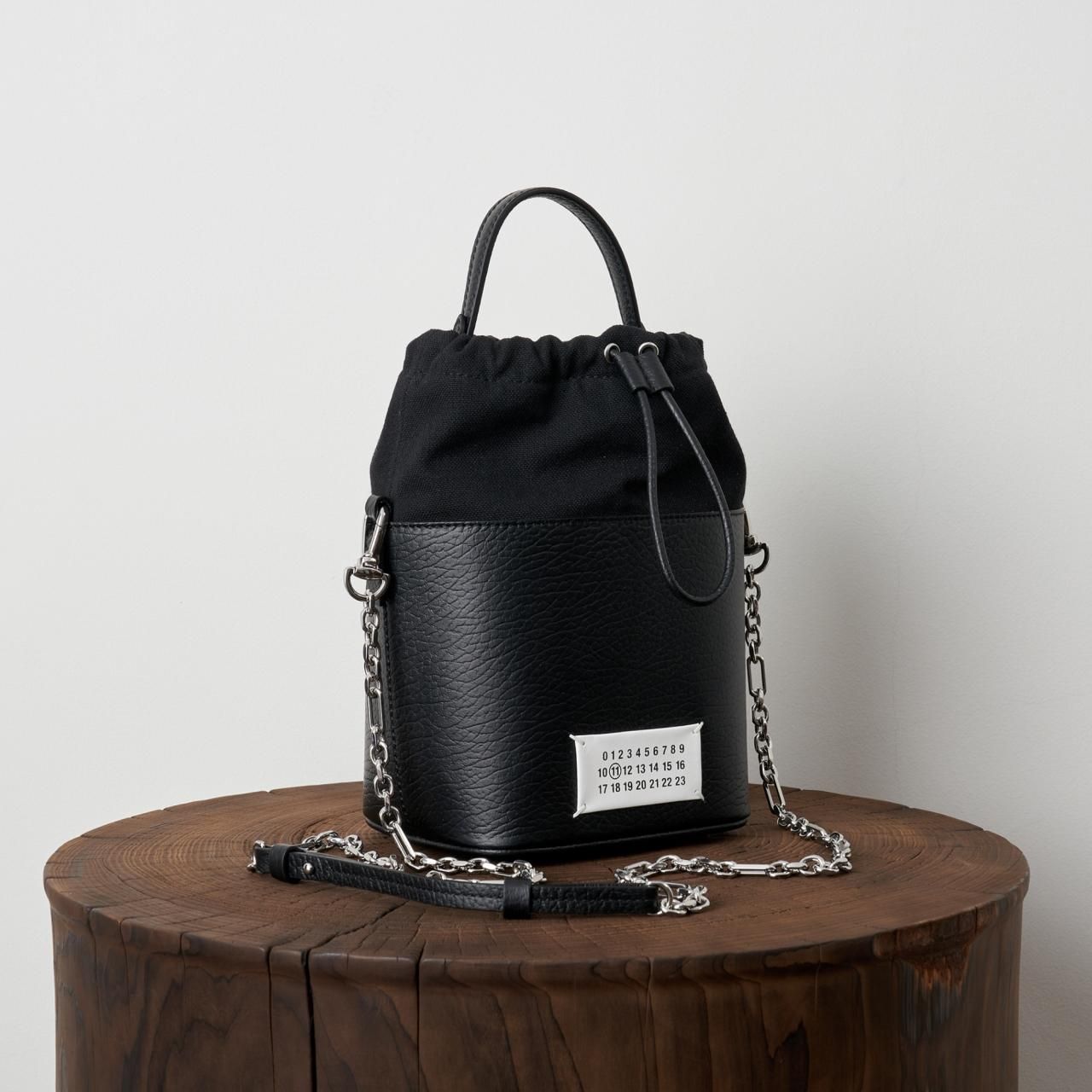 Maison Margiela PARIS FEMME 5ACバケットバッグBlack - Pale Jute
