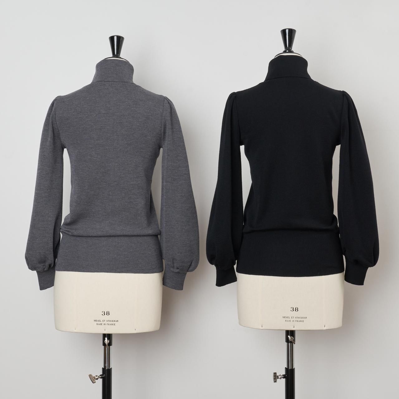 PaleJutevolume sleeves turtleneck 「Lily of the valley」grey