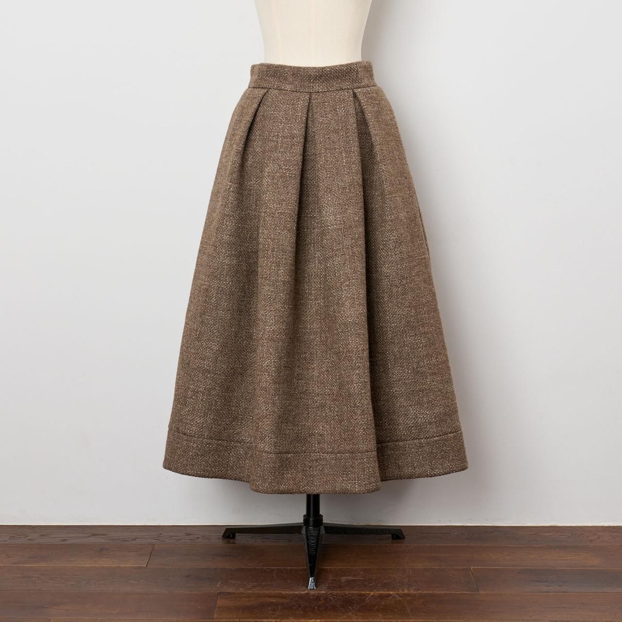 PaleJute<BR>Tweed skirt<BR>Beige