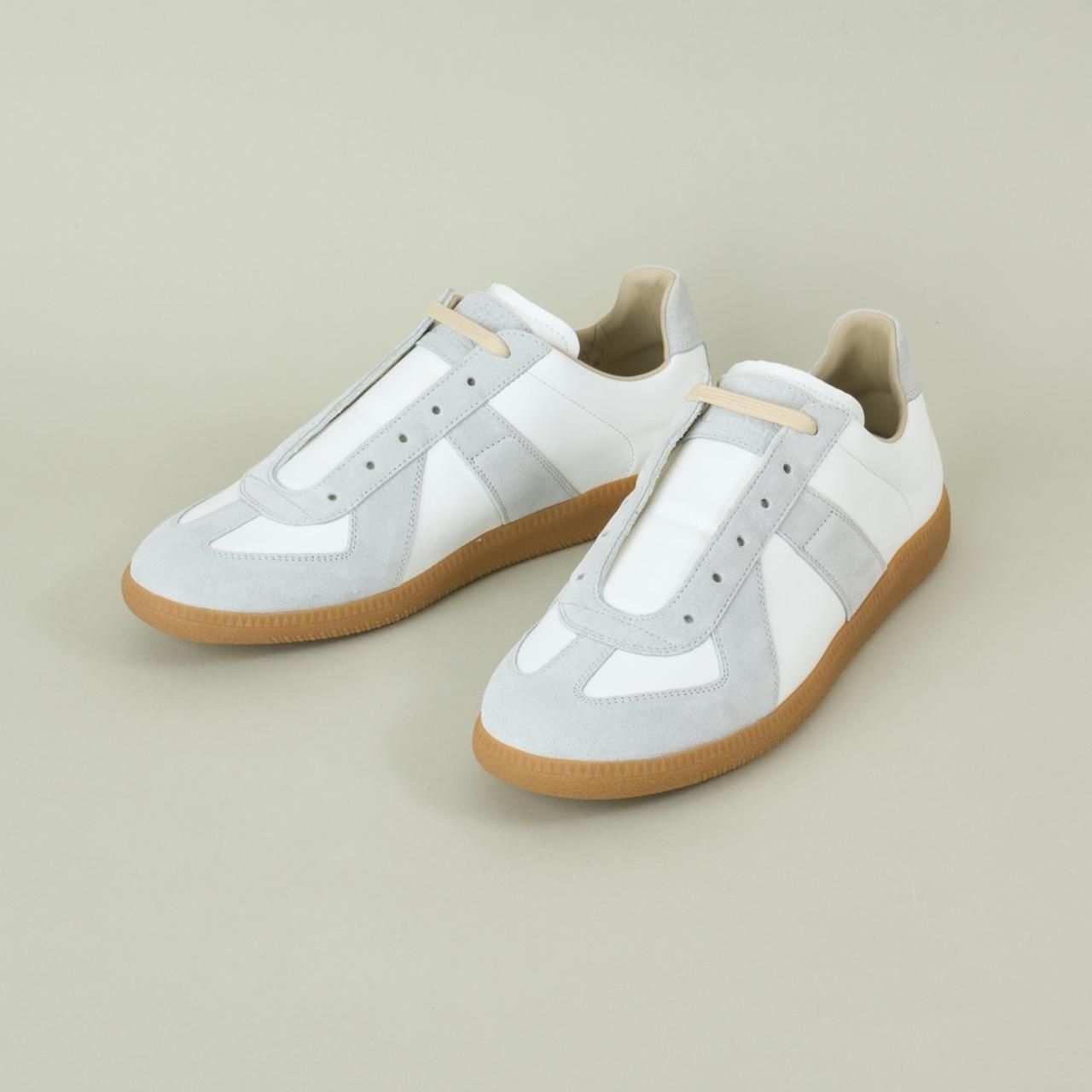 Maison Margiela PARIS HOMME レザースニーカー Off White - Pale Jute