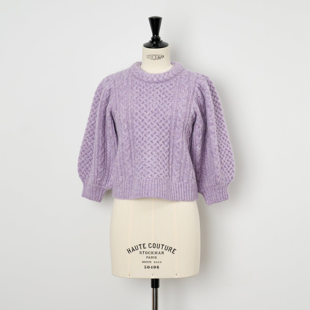 Sea New York<BR>EBBA CABLE PUFF SLV SWEATER <BR>LILAC