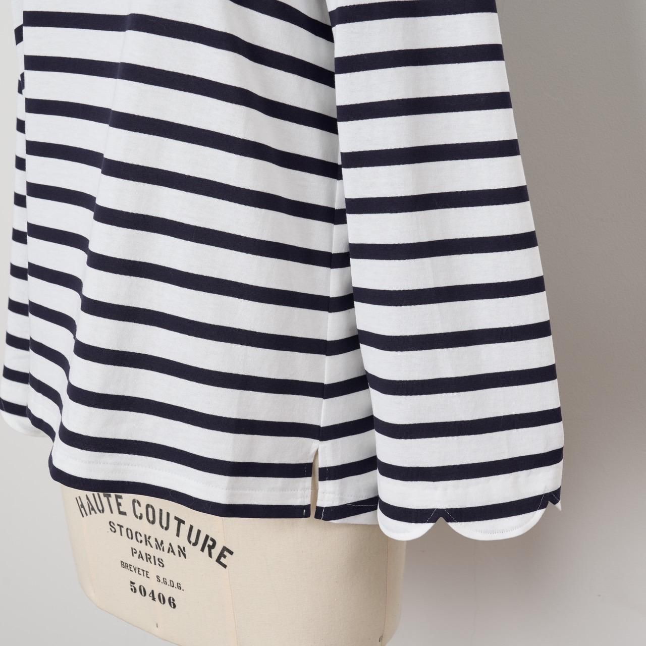 Pale Jute swallow embroidery c/swhite×navy - Pale Jute