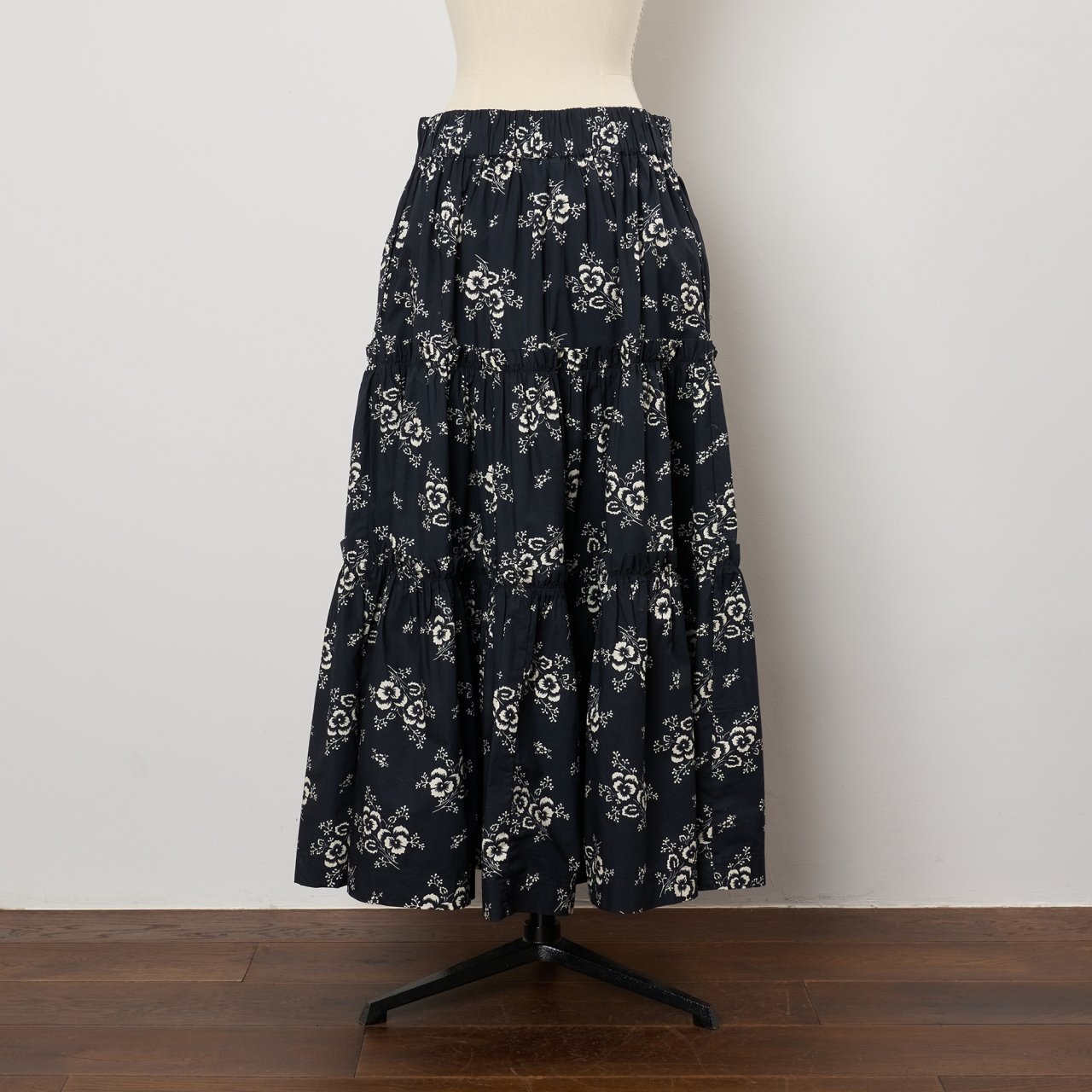 Sea New York<BR>ALESSIA PRINT TIERED SKIRT<BR>Black
